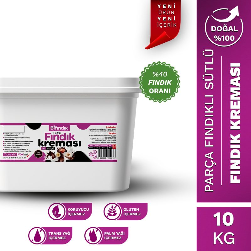 Parçacıklı sütlü fındık kreması 10 kg