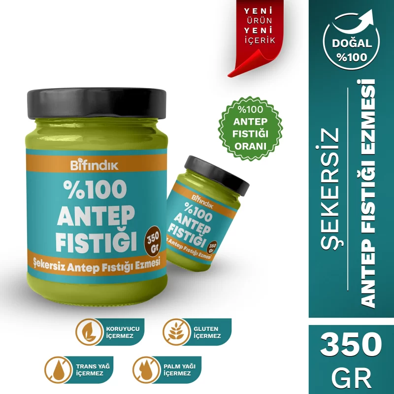 Şekersiz antep fıstığı ezmesi 350 gr