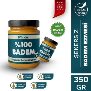 Şekersiz badem ezmesi 350 gr