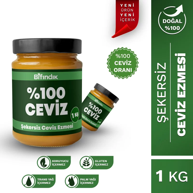 Şekersiz ceviz ezmesi 1 kg