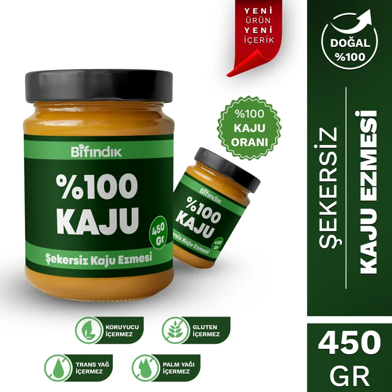 Şekersiz kaju ezmesi 450 gr